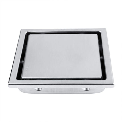 4.3 inch square shower floor drain with removable cover, square stainless steel shape, odorless bathroom floor drain waste gate shower drain for kitchen bathroom garage