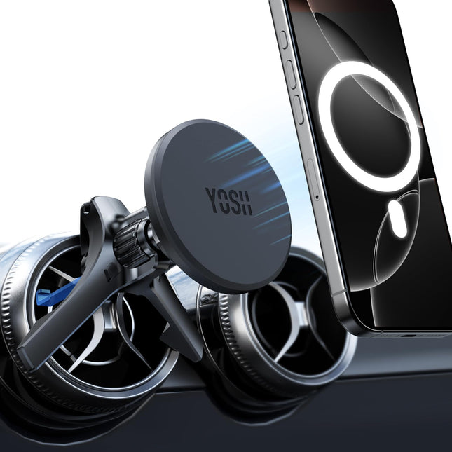YOSH MagSafe'i autohoidik [ümar ava], magnetiline autohoidik kolmnurkse konksuga Mercedes A/B/C/V/GLC/Sprinterile, ühildub iPhone'i ja Samsungi seadmetega, Mercedes Benzi lisatarvikud