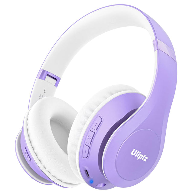 Uliptz juhtmevabad Bluetooth-kõrvaklapid, 65 tundi mänguaega, 6 ekvalaiseriga helirežiimi, HiFi stereo kõrvaklapid mikrofoniga, kokkupandavad Bluetooth 5.3 kõrvaklapid reisimiseks/kontorisse/mobiiltelefoni/teleri/arvuti jaoks (lilla)