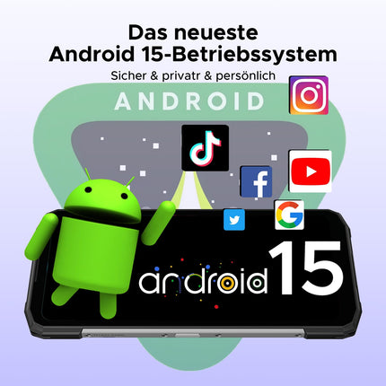 DOOGEE Blade 20 Android 15, lepinguta õuetelefon, 10300mAh, 20GB+128GB/2TB, õuenutitelefon, üliõhuke 15,8mm, 6,6" HD+ IPS-ekraan, 16MP kaamera, kolm kaardipesa, IP68, NFC, GPS, Face ID