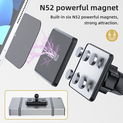 PLDHPRO autotelefoni ja tahvelarvuti magnetiline hoidik, armatuurlauale esiklaasile kinnitatav autokinnitus, 360° pööratav, TPU iminapaga kleepuv geel, iPhone'ile, iPadile, suurus 4"-13" tahvelarvutitele