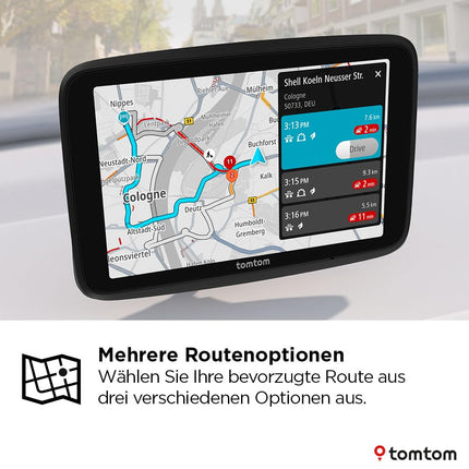 TomTom Car Sat Nav GO Advanced (6-tolline, liiklusummikute vältimine tänu TomTom Trafficule, maailmakaardi uuendused kaasas, uuendused WiFi kaudu, dünaamiline sõiduraja abiline, integreeritud, pööratav kinnitus)