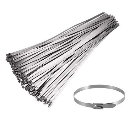 Roostevabast terasest kaablisidemed, 100 tk, 200 mm x 4,6 mm, kaablisidemed, metallsidemed, väljalaskefoolium, tihendussidemed,