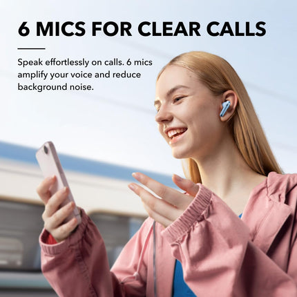 Soundcore by Anker Liberty 4 NC juhtmevabad mürasummutavad kõrvaklapid, 98,5% mürasummutus, adaptiivne mürasummutus kõrvadele ja ümbrusele, kõrglahutusega heli, 50H taasesitus (helesinine)