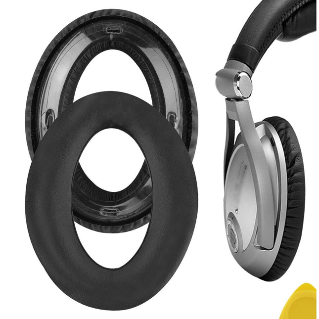 Geekria QuickFit proteiinist nahast vahetuskõrvapadjad Sennheiser PXC450, PXC350, PC350, HME95, HMEC250 kõrvaklappidele, kõrvapadjad, peakomplekti kõrvapadjad, remondiosad (mustad)