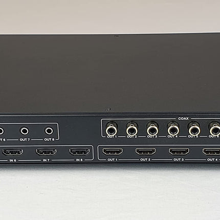 FOURKAY 8x8 4K HDMI maatrikslüliti koos allaskaleerimise, ARC, HDR10+, HLG, Dolby Vision, Atmos funktsiooniga. 4K@60Hz tugi SkyQ UHD jaoks.