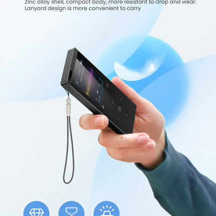 128 GB MP3-mängija Bluetooth 5.2, DODOSOUL MP3-mängija kõrvaklappidega, FM-raadio, diktofon, miniatuurne disain, HiFi-heli, e-raamatute lugeja, fotoalbum, ideaalne sportimiseks, kõlar