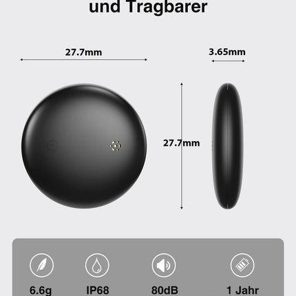 Võtmeleidja õhujälgija nutikas silt - 2 tk pakis, objektiotsija, ühildub rakendusega Find My (ainult iOS), jälgimine üle maailma, vahetatav aku, jälgija võtmetele/kohvritele/kottidele
