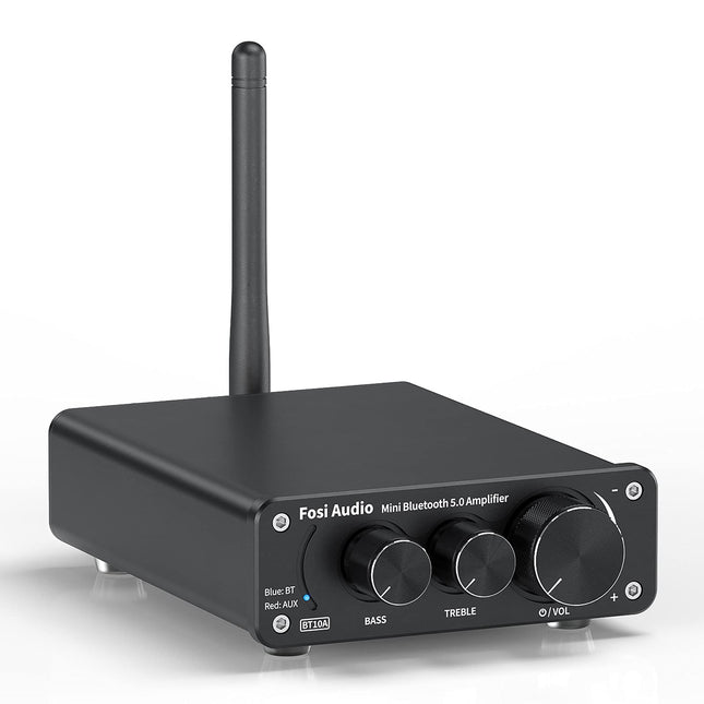 Fosi Audio BT10A Bluetooth 5.0 stereoheli võimendi vastuvõtja 2 kanaliga D-klassi mini Hi-Fi integreeritud võimendi sobib kodukõlaritele 50W x2 TPA3116
