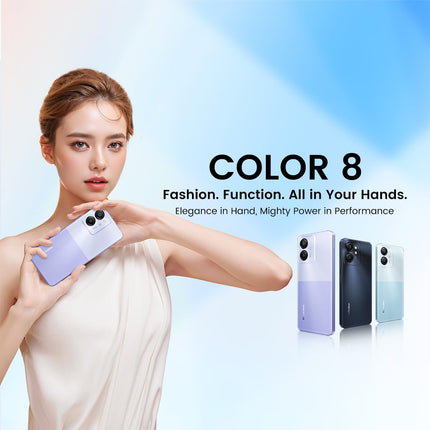 Blackview Color 8 nutitelefon lukustamata, 16 GB + 128 GB, 6,75" FHD+ 90Hz, 50 MP + 8 MP kaamera, 6000 mAh aku, kolm kaardipesa, Android 13 mobiiltelefon, Smart-K Box kõlar, GPS must
