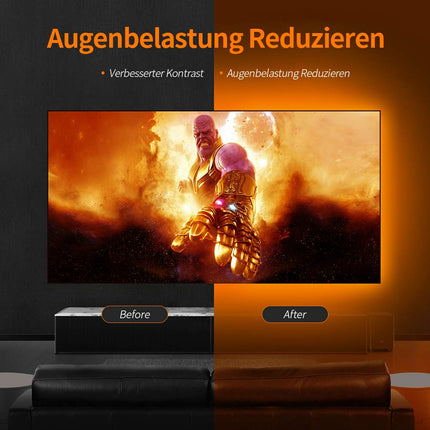 HAMLITE USB-teleri taustvalgustuse komplekt telerile 60–65 tolli, 4,5 m USB LED-valgustusega telerimonitori tööruumi dekoratiivkate 4/4 külge teleri taga taustvalgustusega meeleoluvalgustus