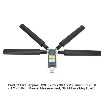 Topiky 5G DONGLE laiendusplaat, 5G dongliplaat, 4 antenni, alumiiniumisulam, ABS, USB3.1 - M.2 võtme B kaart 5G mooduli, sülearvuti, interneti jaoks