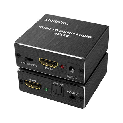 SDDKDZKG 4K x 2K HDMI heliekstraktori jaotur, HDMI-HDMI heli ja optiline TOSLINK SPDIF helimuunduri adapter 3,5 mm stereoheli jaoturiga, must SDK-A78
