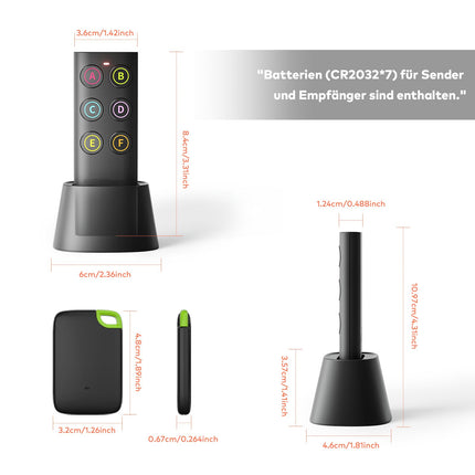 Vodeson Key Finder - Easy-to-use anti-lost device with 6 color-coded receivers and RF transmitter remote control, key finder locator with sound - gift design for mom and dad