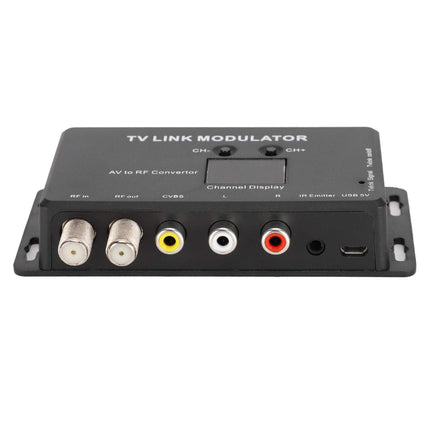Dpofirs UHF modulaator, TM70 UHF TV LINK modulaator AV-RF muundur IR-pikendaja kanalite kuvamisega, modulaator modulaator AV-RF muundur IR-pikendaja, toetab PAL/NTSC-d USB laadimiskaabliga