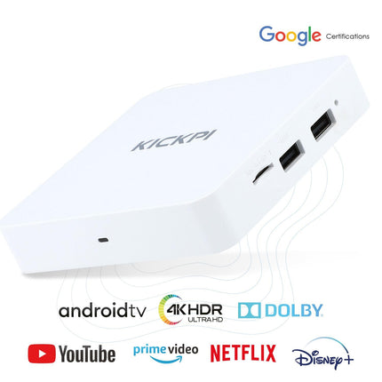 Zehnder KP-1, KICKPI IPTV Box, 4K UHD, Android 11, voogedastus, Netflix, Prime Video, YouTube, Google Play, Dolby, WiFi WLAN 2.4G/5G, Bluetooth FB, 32GB