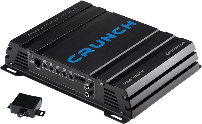 Crunch GPX750.1D digitaalne autovõimendi, 1 kanal, 750 W, helitugevuse regulaator, bass/kõrged sagedused, sobib (automark): Univer