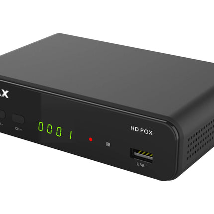 Humax HD Fox Digital HD Satellite Receiver 1080P Digital HDTV Satellite Receiver with 12V Power Supply Camping - Astra pre-installed - HDMI, SCART, DVB-S/S2 PVR Ready (incl. conecto HDMI cable)