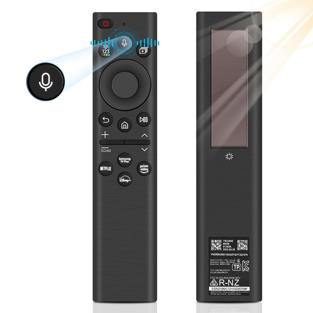 Replacement Remote Control for Samsung, BN59-01385A Solar Charging Voice Remote Control for Samsung Smart TV, Universal for Sam-sung TVs-Remote Controls Compatible with Sam-sung 2021-2023 Neo LED Smart 4K HD TV