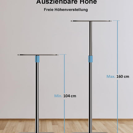 HIBORI projektori alus, projektori kinnitus, reguleeritava kõrgusega 104–160 cm – põrandaalus plaadiga esitluste, kodukino, stuudio, kontori jaoks – kandevõime kuni 6 kg