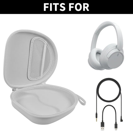 PAIYULE ümbris Sony WH-CH720N WH-CH520 WH-1000XM4 juhtmevabadele Bluetooth-müra summutavatele kõrvaklappidele, kandekott, korraldaja, reisikoti tasku USB-kaabli jaoks (ainult karp) (valge)