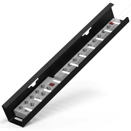 iVengo® XL kaablikanali laud TÜV-testitud [2x50cm] ideaalse kaablihalduslaua jaoks - avar kaabli marsruutimislaud [2 tk komplekt] - vastupidav ja nutikas kaablikanali laud - must