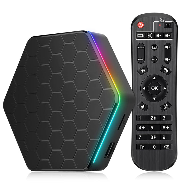 IDEALROYAL Android 12.0 teleriboks, Androidi box 4 GB muutmälu ja 32 GB ROM-iga Allwinner H618 neljatuumaline 64-bitine ARM Corter-A53 protsessor 6K eraldusvõimega 2,4 GHz / 5 GHz WiFi6 10/100 Mbps LAN, enteret, Bluetooth 5.0