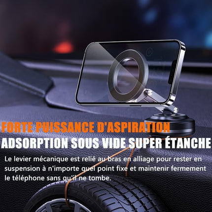 KEVANLY Upgraded THREE-Axis Vacuum Magnetic Car Phone Holder for Magsafe Car Mount, 360° Rotation Electric Suction Cup Car Phone Holder for Vehicles and Other Occasions