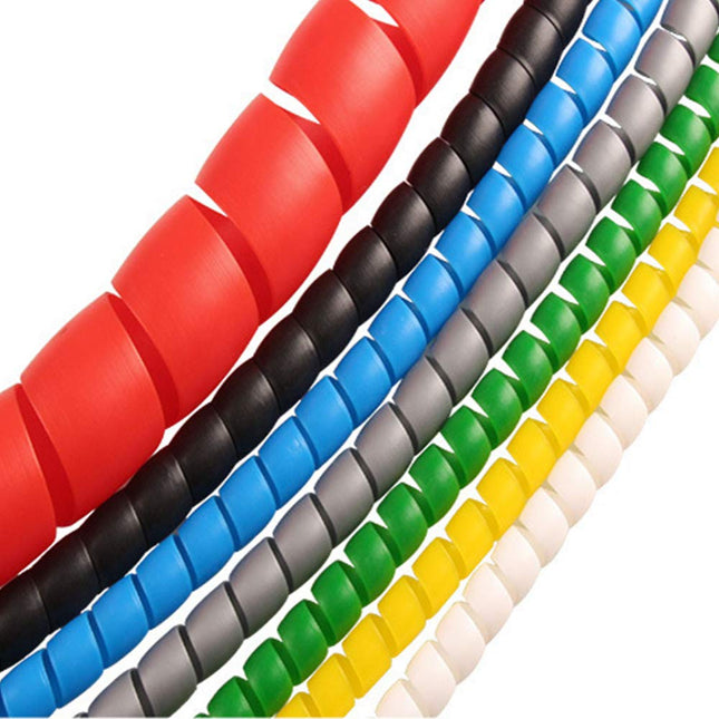 Vogueing Tool Cable Duct, 8 mm, Spiral Tube, Cable Protection Sleeve for Computer Cables at Home or in the Office, White, 5 m