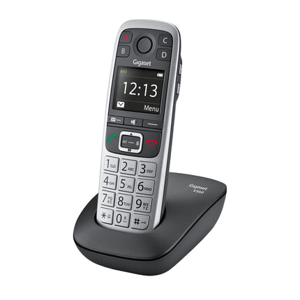 Gigaset E560 - Cordless DECT phone for seniors - emergency call button for 4 SOS numbers, side extra-loud button, hands-free function, keypad with extra-large keys, silver [German version]