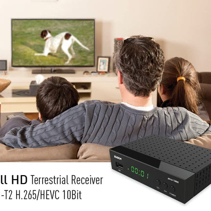 EDISION Picco T265 Full HD H.265 HEVC maapealne FTA vastuvõtja T2, (1x DVB-T2, USB, HDMI, SCART, S/PDIF, IR silm, USB tugi, 2-in-1 kaugjuhtimispult, must)
