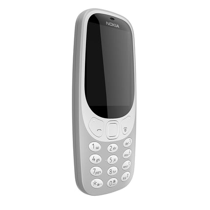 Nokia 3310 2G mobiiltelefon (2,4-tolline värviline ekraan, 2MP kaamera, Bluetooth, raadio, MP3-mängija, üks SIM-kaart) hall