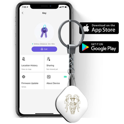 Nutale Key Finder - Lion Find with App Bluetooth, iOS and Android, Community Search Function, Item Tracker Support Remote Control Wallet Tracker Good idea for your lost items Aquarius