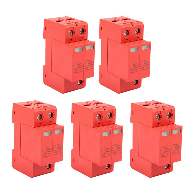 5pcs 2P Surge Arrester 20KA ~ 40KA House Surge Protection Low Voltage Arrester DC1000V