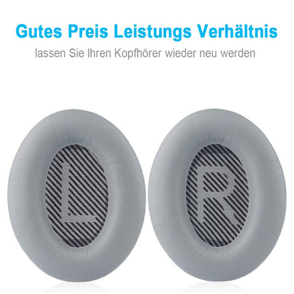QC35 Ear Pads QC35 ii Ear Pads Replacement Ear Pads for Bose QuietComfort 35/35ii/25/15, QC2 AE2/AE2i/AE2w, SoundLink/SoundTrue Around-Ear Headphones, with Premium Memory Foam &amp; Protein Leather (Gray)