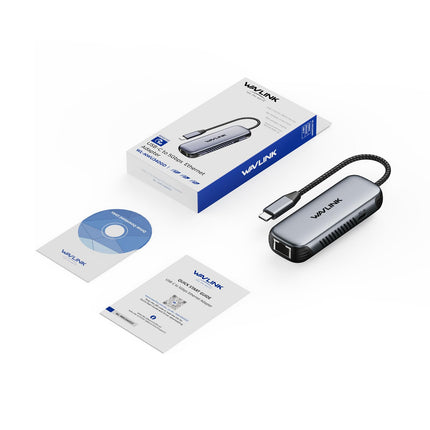 WAVLINK USB C to 5G Ethernet Adapter with 95W PD, USB C Adapter with 5000 Mbps, Ethernet Network Adapter for Laptops, Computers, Compatible with Windows 10/11, Mac OS 11 or higher, Linux and more