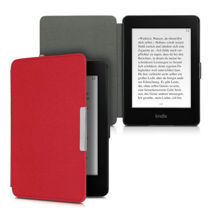 kwmobile Case Compatible with Amazon Kindle Paperwhite - Nylon eReader Protective Cover Case (for models up to 2017) - Red