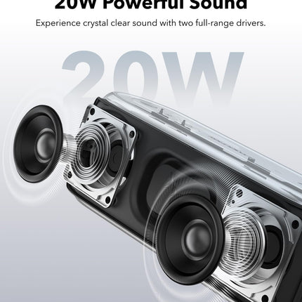Soundcore Select 2S, portable Bluetooth speaker with 20W stereo sound, BassUp™ technology, 16h playback, wireless stereo pairing and IPX7 water protection (Refurbished)