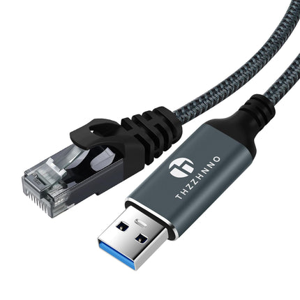 Thzzhnno USB-Etherneti adapter 5M, USB 3.0 A - RJ45 isas, kaabel otseühendusega gigabitise LAN-võrguga, ühildub sülearvuti, arvuti, MacBooki, lüliti, Windowsi, MacOS-i ja Linuxiga