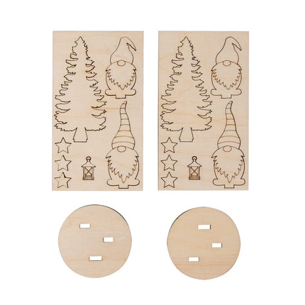 Rayher puidust talvepäkapiku kujuke, naturaalne, kõrgus 8,4 cm, läbimõõt 6 cm, 2 komplekti pakis, lasertöödeldud puidust, FSC-sertifitseeritud, jõulukaunistus, 46672505