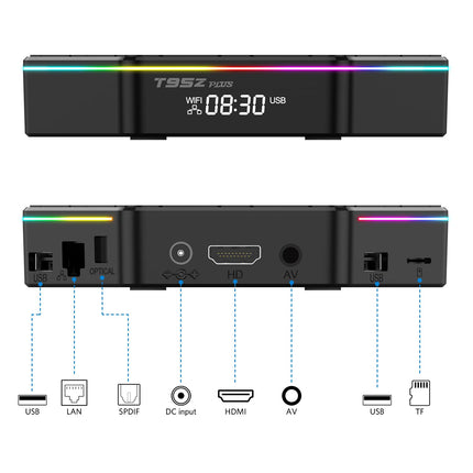 IDEALROYAL Android 12.0 teleriboks, Androidi box 4 GB muutmälu ja 32 GB ROM-iga Allwinner H618 neljatuumaline 64-bitine ARM Corter-A53 protsessor 6K eraldusvõimega 2,4 GHz / 5 GHz WiFi6 10/100 Mbps LAN, enteret, Bluetooth 5.0