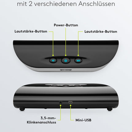 Goobay 95041 stereokõlar 6W teleri, arvuti, mobiiltelefoni, Maci ja sülearvuti jaoks USB-heliriba 2x 3W, helisüsteem digitaalse võimendi ja subwoofermembraaniga, must