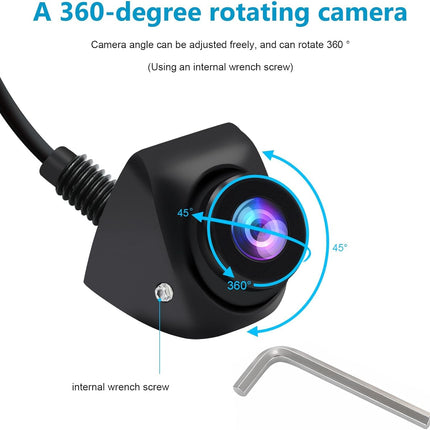OBEST 1080P Car Rear View Camera, 360°+45° Adjustable Waterproof Reversing Camera, 170° Wide Angle 12V-24V Night Vision Reversing Cameras for Truck, SUV, Caravan, Van, Pickup