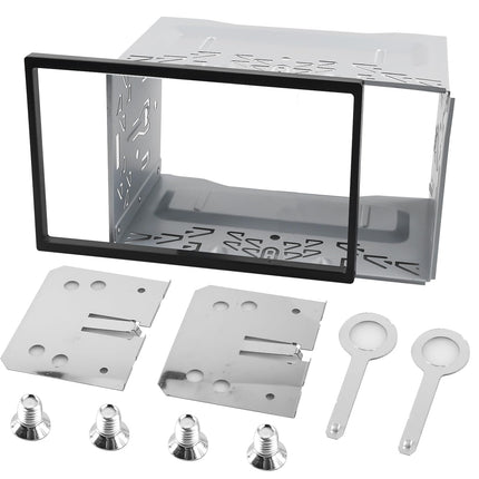 GOMETY universaalne autoraadio kinnitusraam 2DIN topeltmetallraamiga kronsteini esipaneeli kinnituskomplekt 2DIN autoraadio armatuurlauale topelt-DIN autoraadio, auto DVD-mängija ja navigatsiooni, GPS-i jaoks