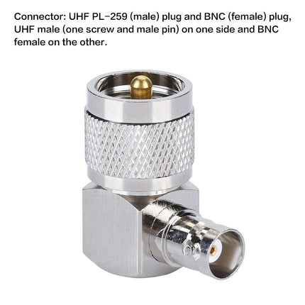 Tosuny CB-raadio adapter, UHF PL-259 isas-BNC emas RF koaksiaaladapter, sobib antennile, raadiole, koaksiaalkaablile, LMR-ile, traadita kohtvõrgu seadmetele, videovalvele jne.