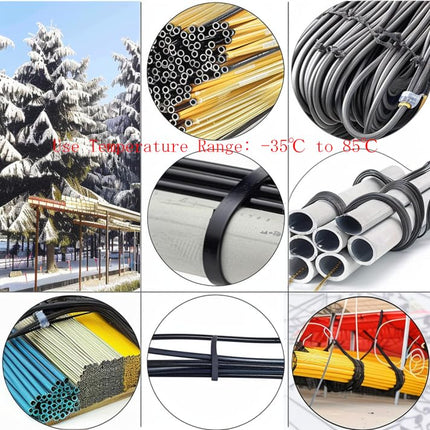 EzySup cable ties long, 550 mm x 7.6 mm, tensile strength 55 kg, 100 pieces, black