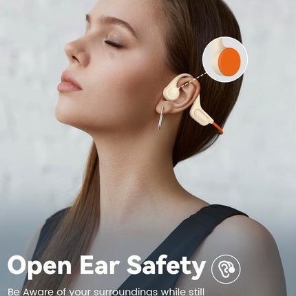 SANOTO luujuhtivusega kõrvaklapid Bluetooth 5.3, avatud kõrvaklapid, C-tüüpi laadimisport, IPX6 veekindlad luujuhtivusega kõrvaklapid, luujuhtivusega kõrvaklapid, sörkjooksuks, jalgrattasõiduks, valged
