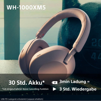 Sony WH-1000XM5 esmaklassilised kõrvaklapid mürasummutuse, Bluetoothi, selge kõnekvaliteedi, kõrglahutusega heli, kuni 30-tunnise akueaga, kõva ümbrisega, iOS ja Android - suitsuroosa