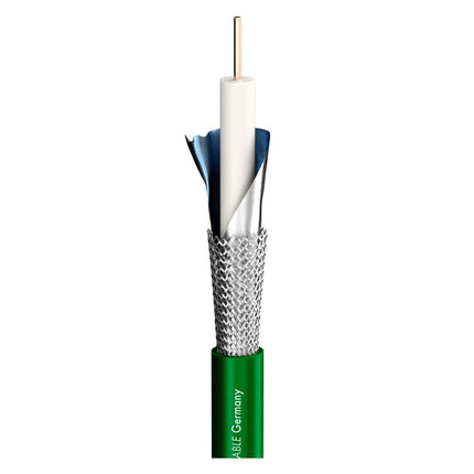 SOMMER CABLE videoühenduskaabel 6G-SDI / 4K SC-Vector 0.8/3.7, BNC/BNC NBNC75BLP9X NEUTRIK roheline (15m)