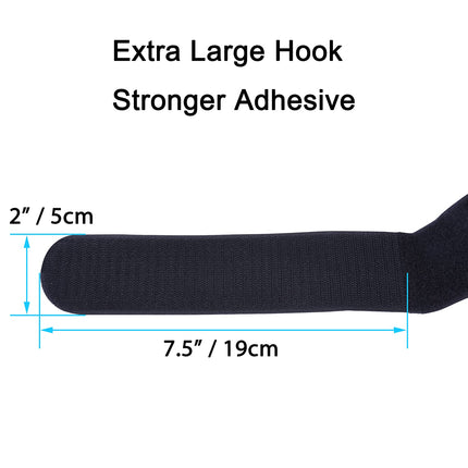 Wisdompro Velcro Cable Ties Black 4 Pack, Velcro Cable Ties Resealable 5 cm x 153 cm Long, Cable Tie Set for Organizing Cables, Yoga Mats, Bicycles, Pipes (60 Inches)